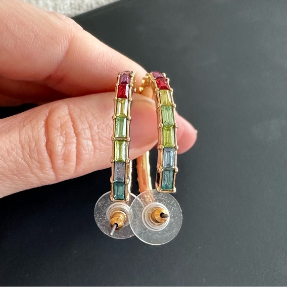 🏳️‍🌈 Rainbow gemstone hoop earrings 🌈 - Picture 5 of 5